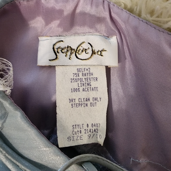 Vintage Steppin' Out Icy Blue Accordian Pleat Evening Gown - Picture 8 of 8